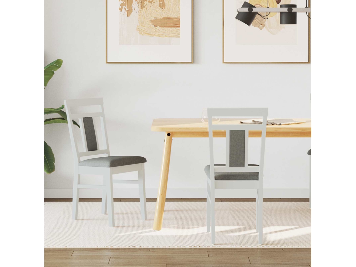 Vidaxl Cadeira de Jantar 2 Pcs Branco e Cinza
