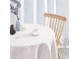 Lurelia Toalha De Mesa Quadrada Algodão Linho Castanho Natural 140x140 Lavável Antirrugas Xadrez Jacquard