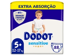 Fraldas DODOT Sensitive Extra-Jumbo Pack (Outlet Caixa Aberta - T5 - 88 Unidades - Pack 2 x 44 Unidades)