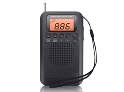 2026-rádio Portátil Mini Com Alto-falante, Relógio Despertador E Temporizador Preto