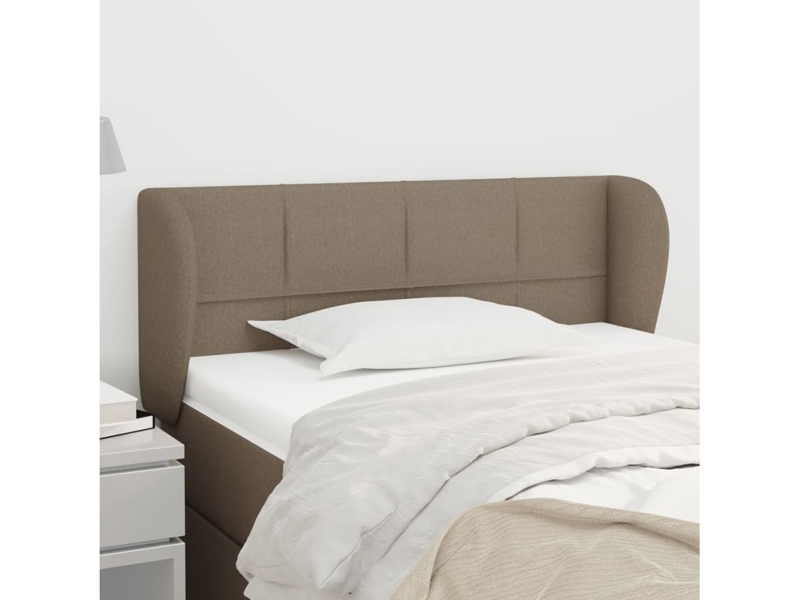 Cabeceira | Painel De Cama Cama Abas Tecido 83x23x78/88 Cm Cinzento-acastanhado