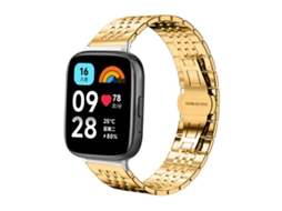 Bracelete para Redmi Watch 3 Active / Lite Aço Inoxidável Sete Esferas Dourada XIAOMOYU (20mm)
