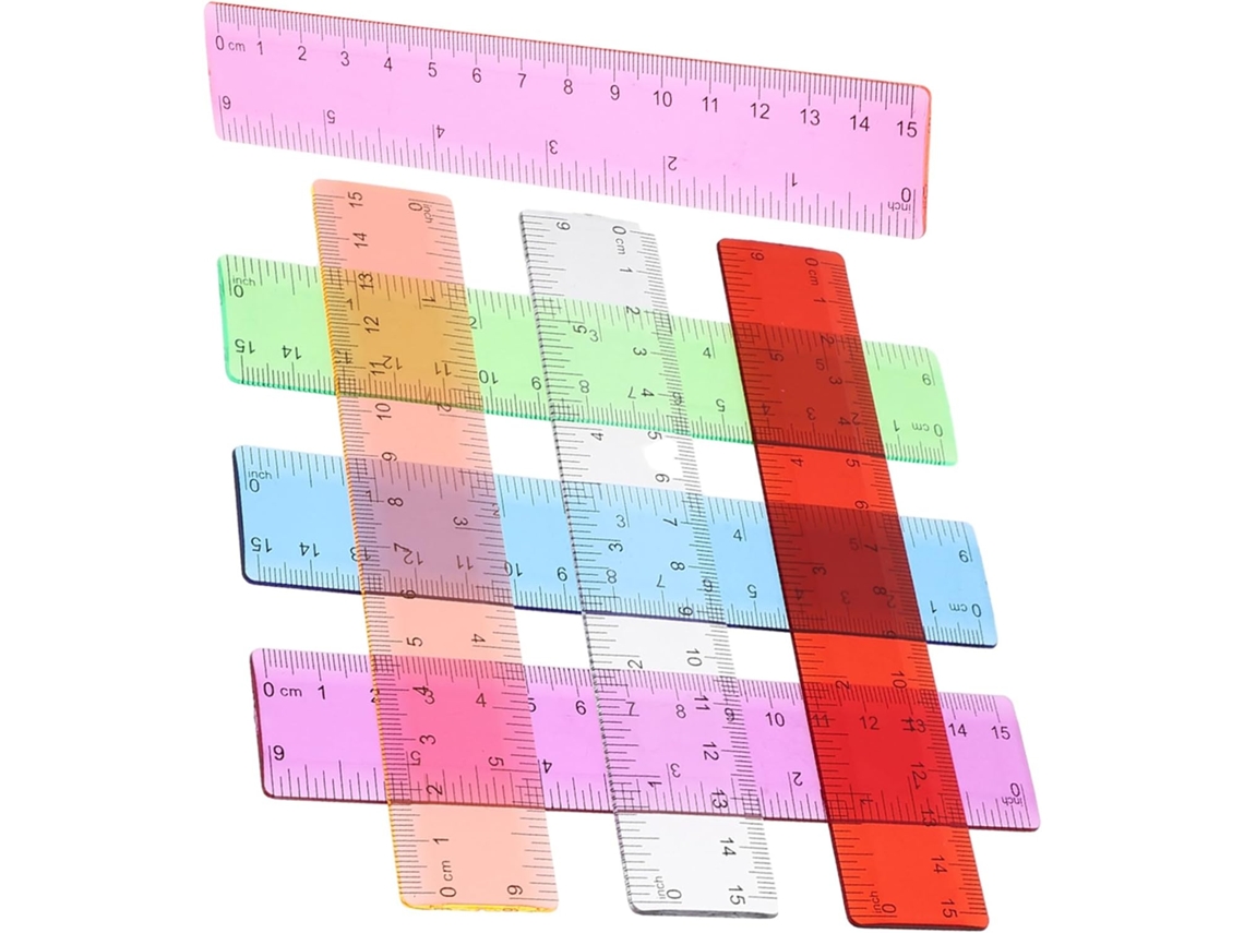 Conjunto De 14 Réguas Transparentes E Coloridas Para Medições Precisas, Kit De Ferramentas Geométricas Para Escritório E