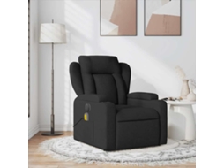 Vidaxl Poltrona De Massagens Reclinável Tecido Preto