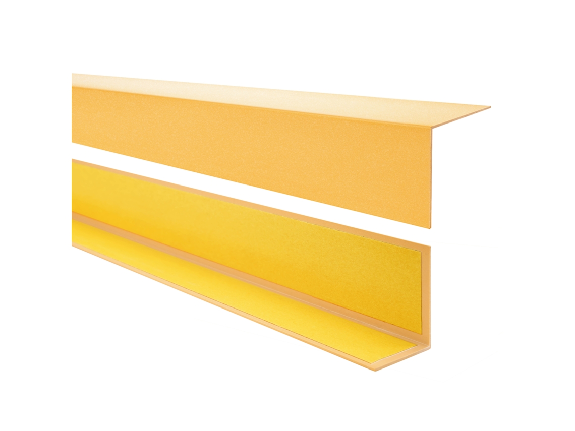 Perfil Angular Pvc 20x10 Mm Autoadesivo Rígido L-form, 150 Cm, Dourado