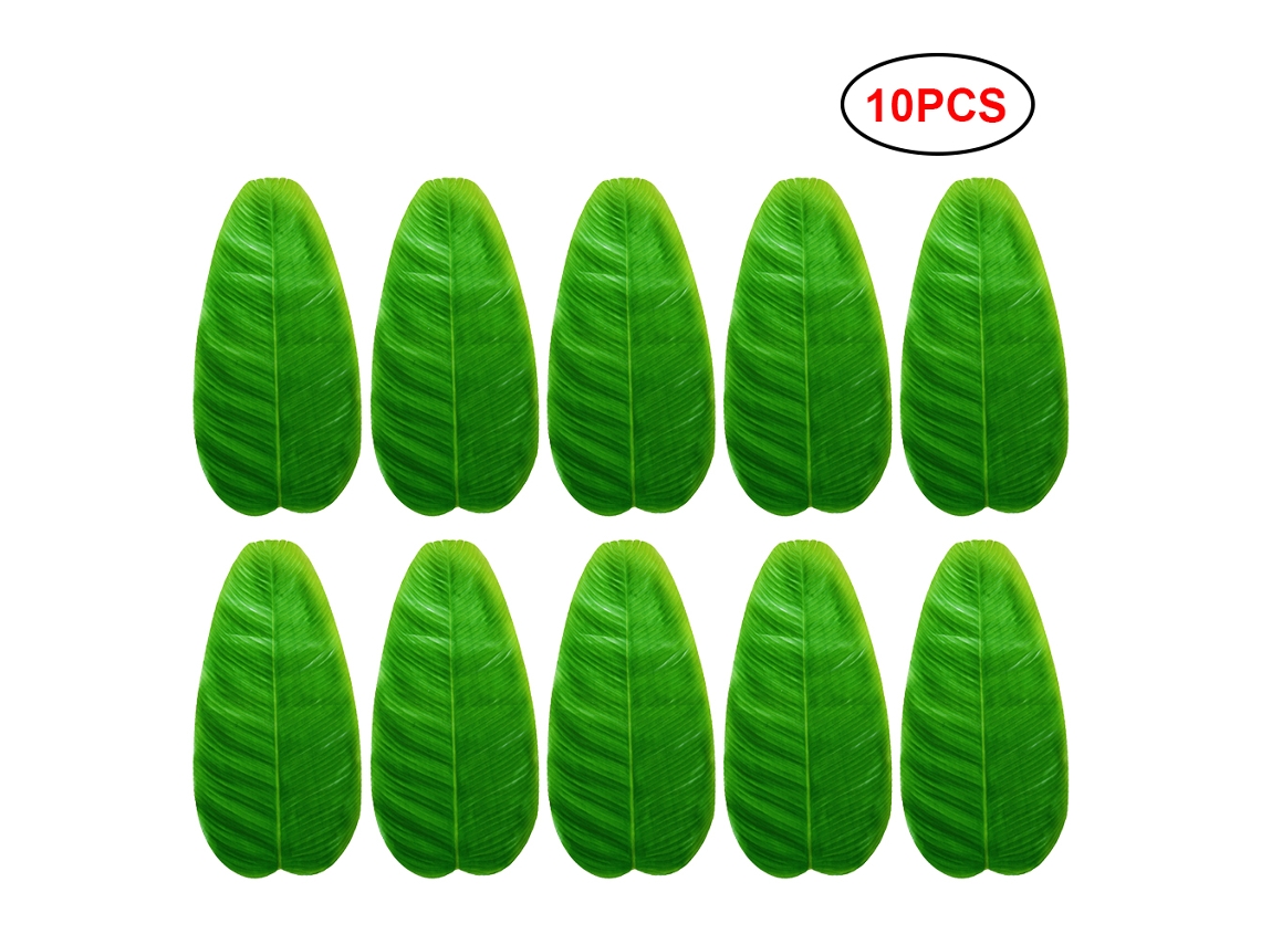 Conjunto de 10 Folhas Artificiais de Banana para Decoração Tropical LAXISCREED