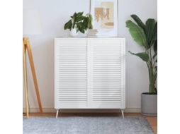 Vidaxl Portas De Armário 2 Pcs Design De Persiana Pinho Maciço Branco
