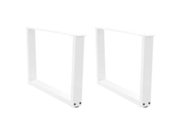 Vidaxl Pés Para Mesa De Centro Em V 2 Peças Branco 70x(42-43,3) Cm Aço