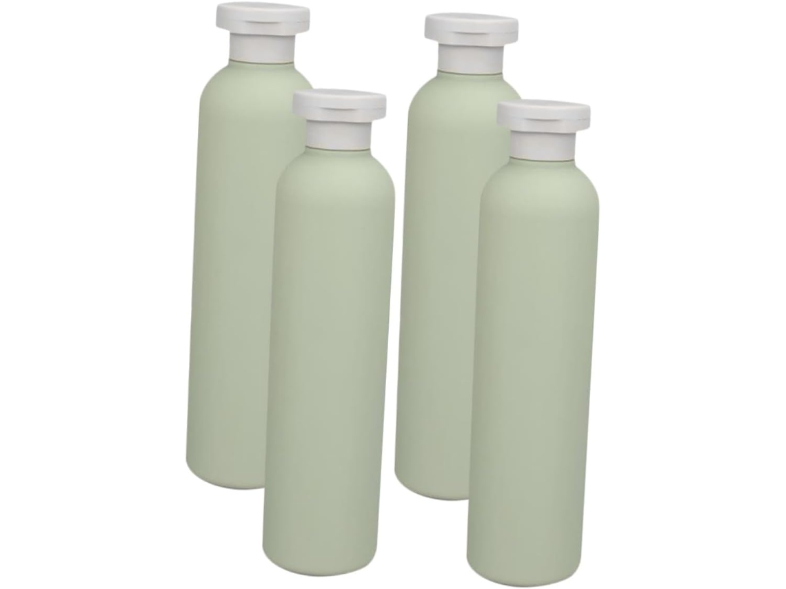 Conjunto De 4 Frascos Recarregáveis Para Shampoo E Gel, Verde Abacate