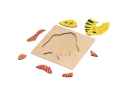 Primerox quebra cabeça de Madeira Animal Montessori para Crianças 3+ Brinquedo Educativo de Aprendizagem Precoce