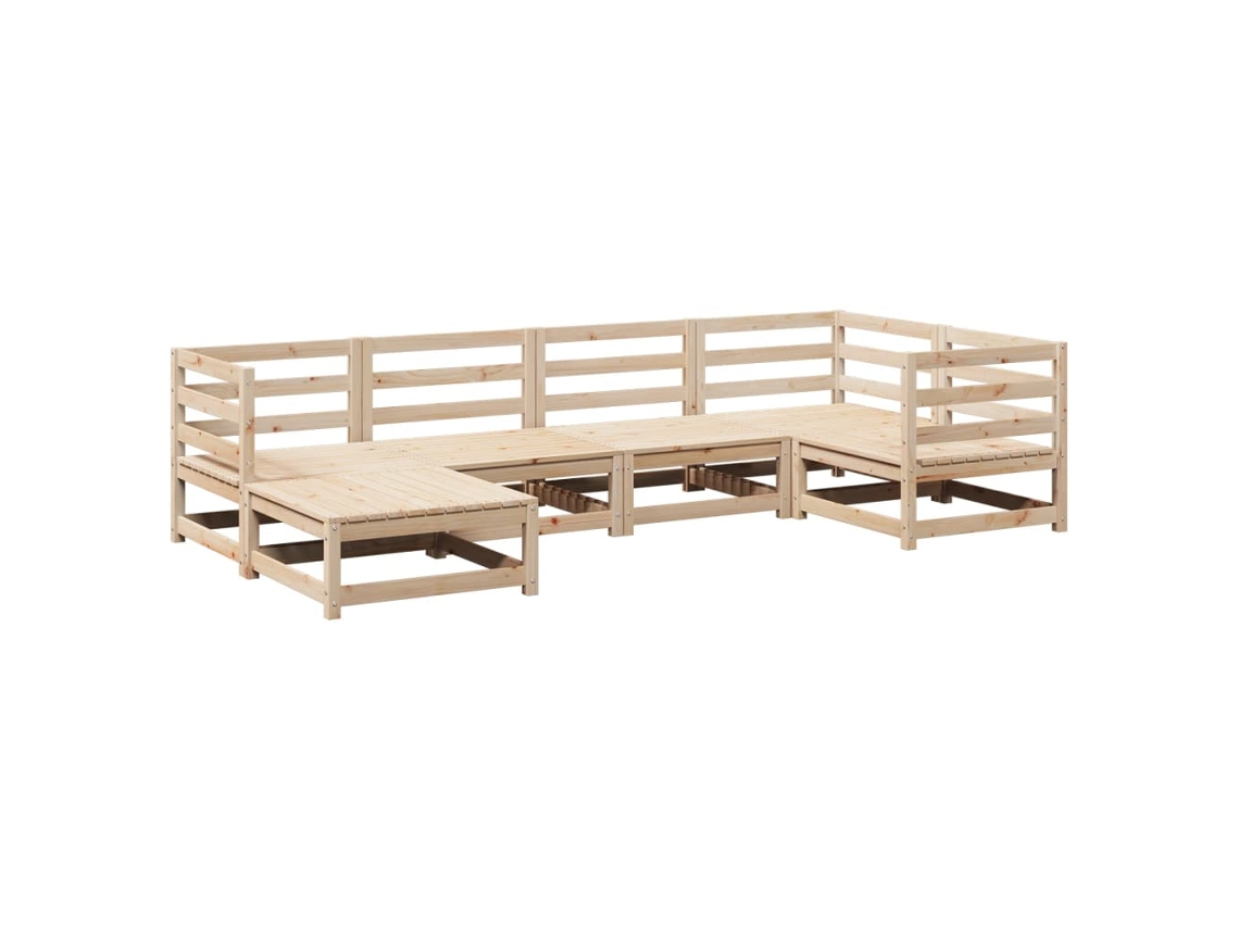 Conjunto de 6 Sofás de Jardim Madeira de Pinho Maciça MAISON EXCLUSIVE