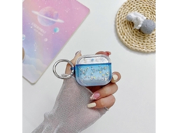 Capa protetora transparente com glitter para fones de ouvido Bluetooth GIECY