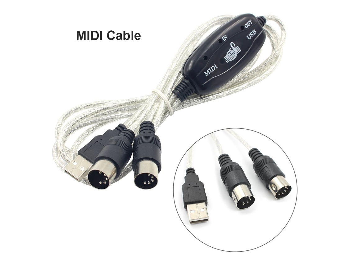 Lurelia Cabo Usb Midi, Interface Para Teclados, Pianos E Sintetizadores, Pc E Computador