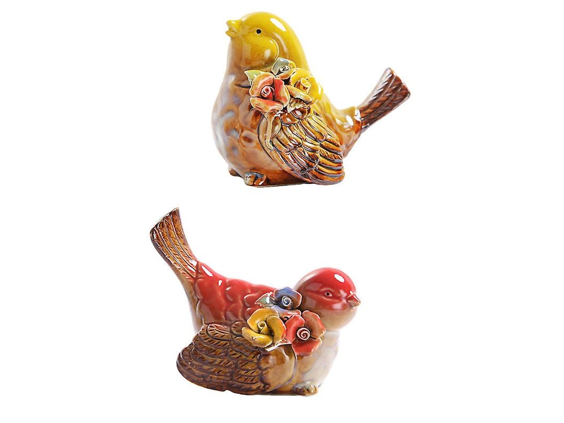 2 Peças De Estatueta De Pássaro De Cerâmica Allinless