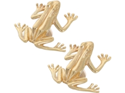 Puxador De Porta Amosfun Com Design Sapo Em Latão 2 Peças, Dourado, Resistente À Oxidação, Confortável Para Closet E