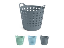 Cesto Ropa Sucia 60l Y 26l Con Agujeros Triangulares | Cesta Colada Moderna | Gris, Azul O Verde Gris 26 Litros