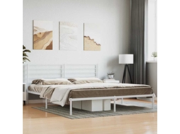 Vidaxl Estrutura De Cama Com Cabeceira 180x200 Cm Metal Branco