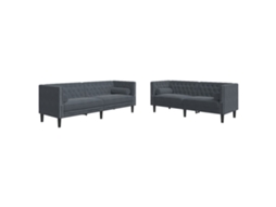 Chesterfield Sofa Set, Chesterfield Sofa Sets Vidaxl Cinzeto Veludo (n/a)