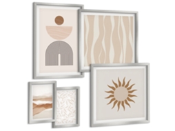 Conjunto De Pinturas Formas Abstratas Estilosas Da Natureza Espelharte (5 Peças)