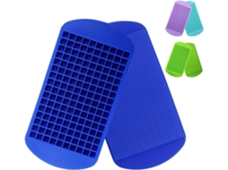 Formas De Gelo Silicone Mini, Pacote Com 2, 160 Cubos De Gelo Pequenos, Fácil Desenformar, Para Resfriar Uísque E Coquetéis, Azul