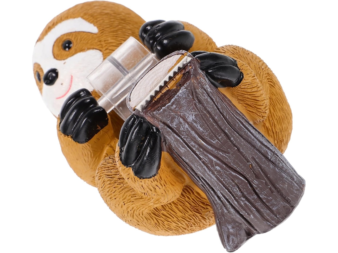 Dispensador De Fita Adesiva Em Formato Bicho Preguiça, Feito De Resina, Com Suporte Para Cortador De Fita, Ideal Para