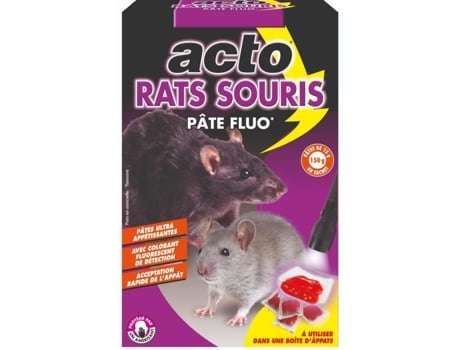 Rats Souris Pasta De Isca Anti Roedores Fluo 150grs Acto
