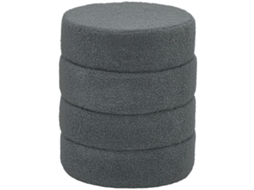Banco Redondo,pelúcia Teddy,até 120kg,φ40x45hcm,cinza Escuro BTFORUS