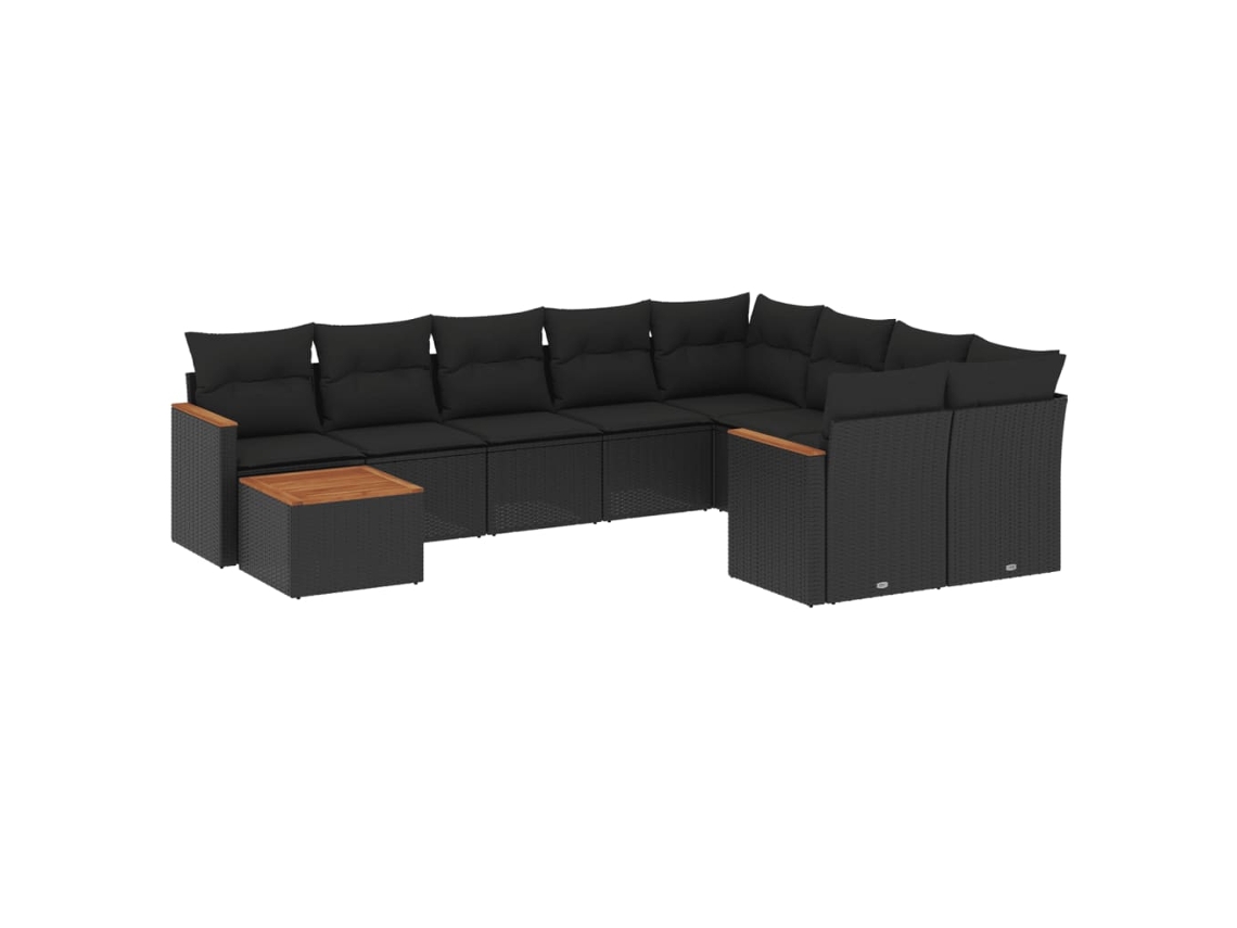 Garden Sofa Set, Garden Sofa Sets Vidaxl Preto Rattan / Vime (n/a)
