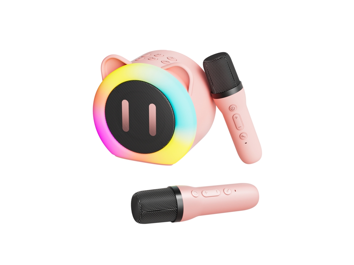 Mini Máquina De Karaokê Infantil Com 2 Microfones Sem Fio, Um Ãtimo Presente Para Crianças De 6 A 12 Anos, Rosa. Aquaforge