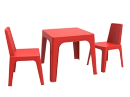 Set 2+1 Cadeiras-mesa Crianças Interior, Exterior Vermelho Julieta Garbar
