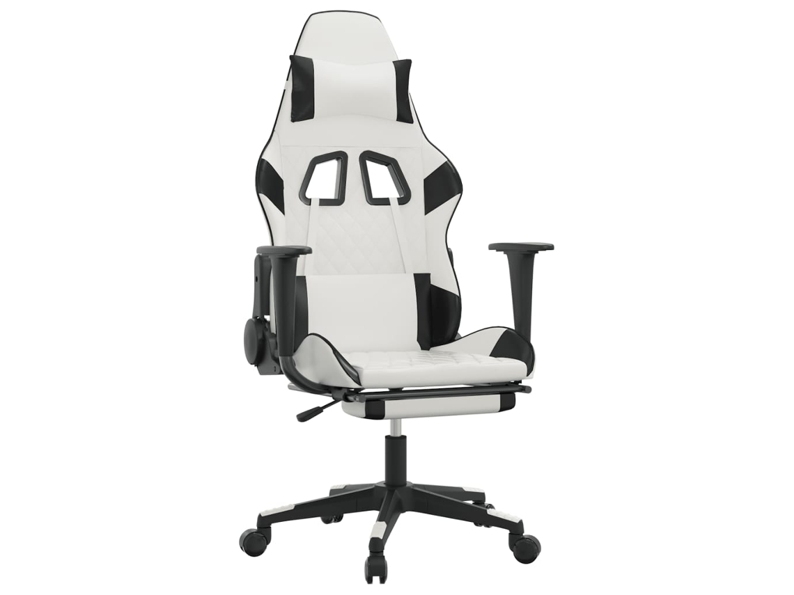 Cadeira de gaming VIDAXL Branco Couro Artificial (64x60x127 cm)