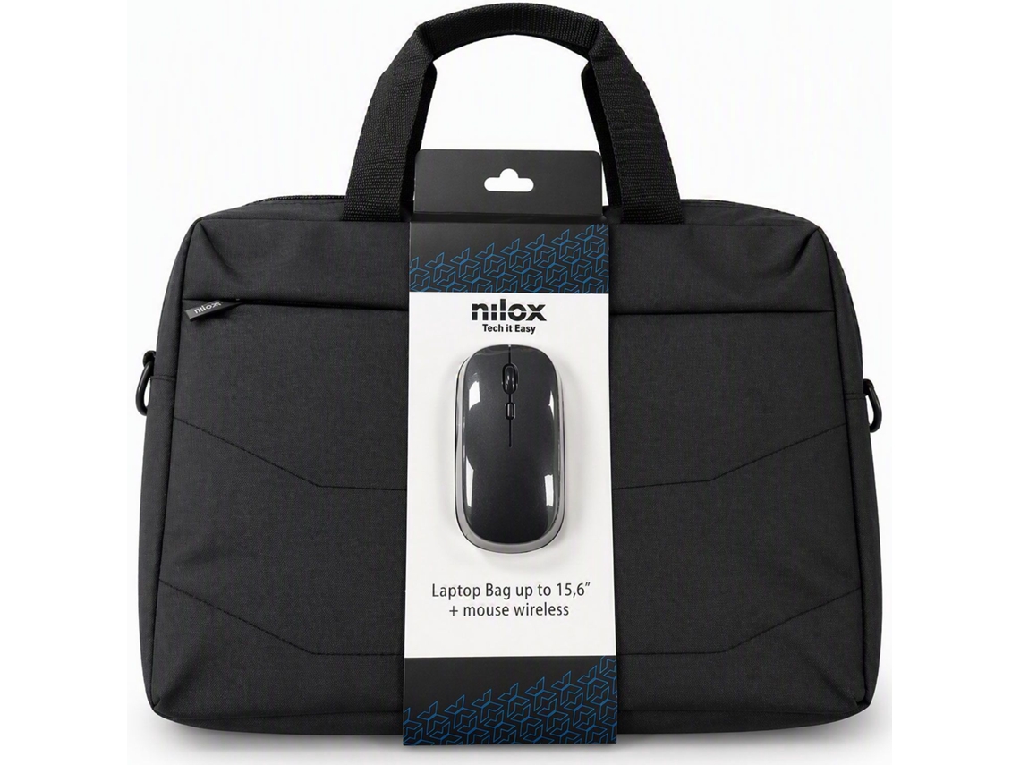 Mochila Para Laptop Nilox De 15,6 Polegadas Com Mouse Sem Fio Bluetooth, Poliéster 600d.