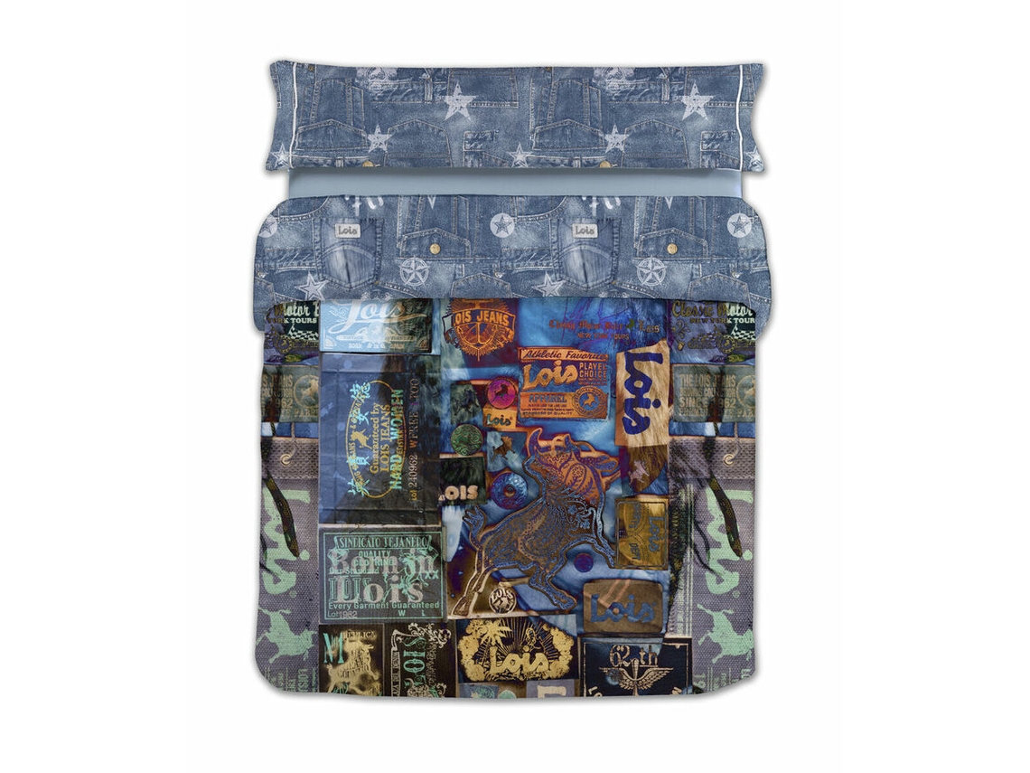 Conjunto de capa de edredom LOIS LABELS P. (Azul - Moderno)