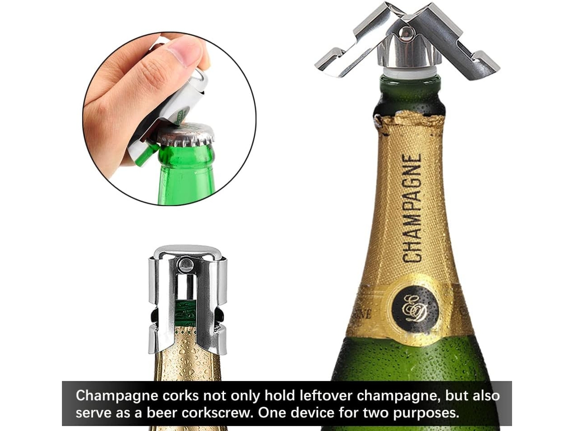 6 Rolhas de Champanhe em Aço Inoxidável BRILVIBERA
