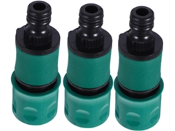 Conjunto De 3 Conectores Plástico Para Mangueira Jardim Com Válvula