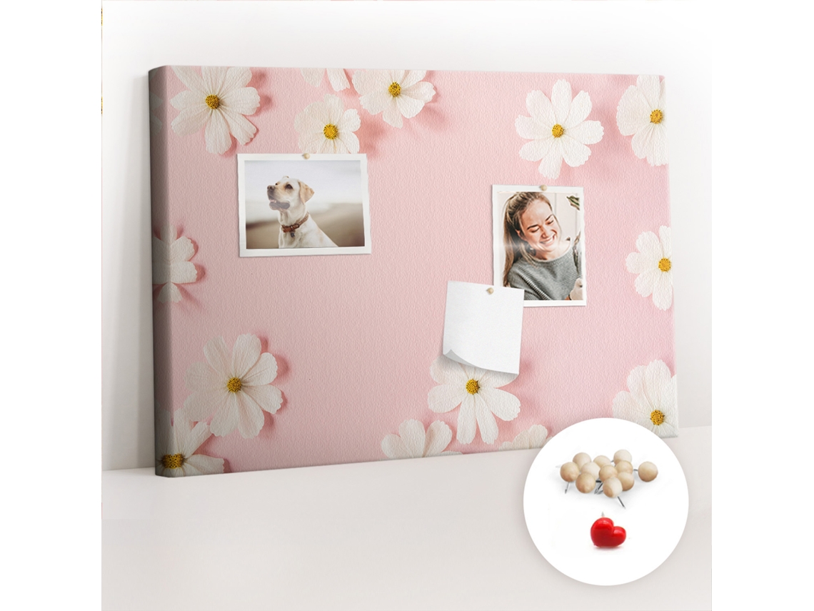 Painel De Cortiça Para Parede Margaridas Para O Escritório Espelharte (60x40 Cm)