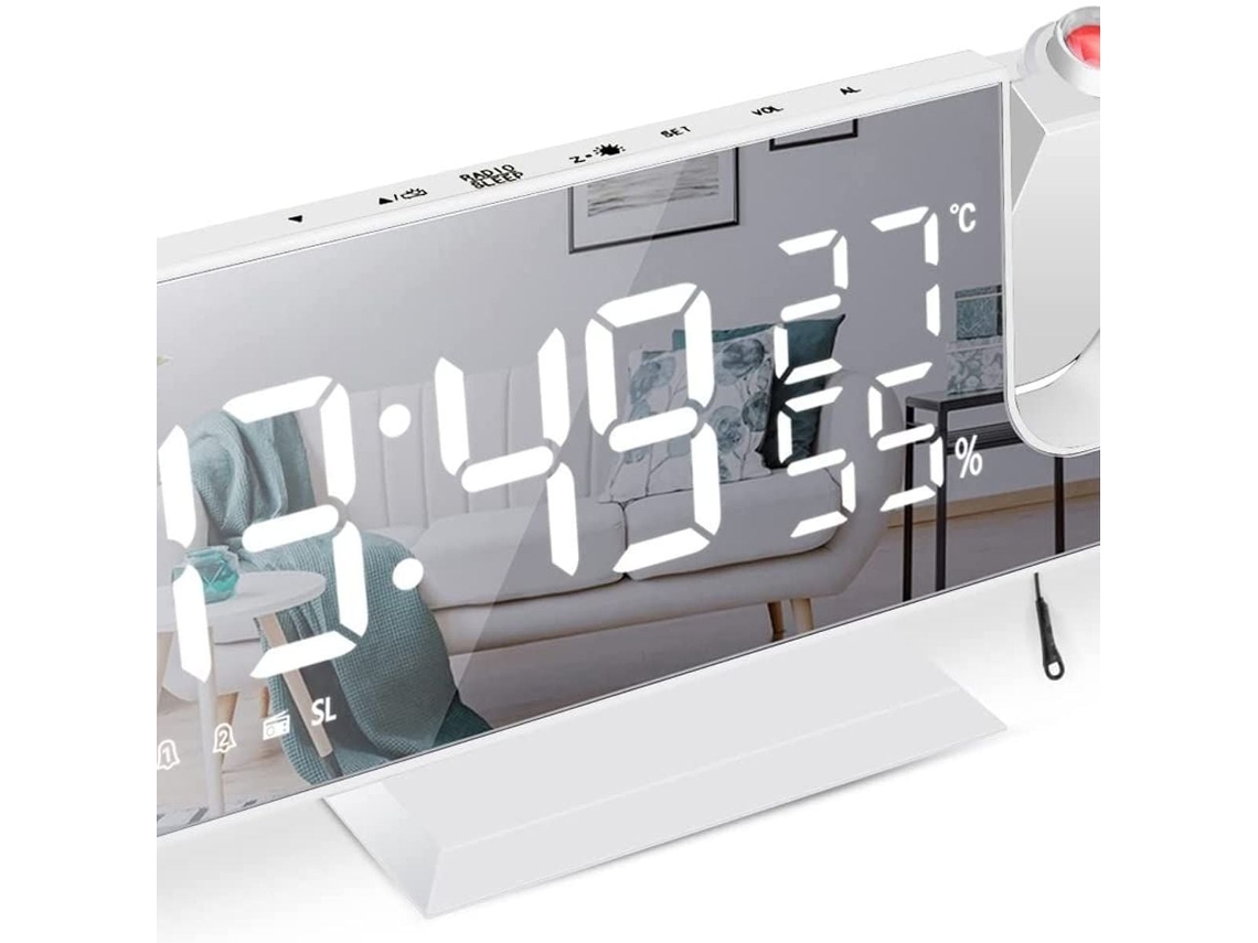 Rádio Relógio com Projeção, Temperatura e Umidade BRILVIBERA