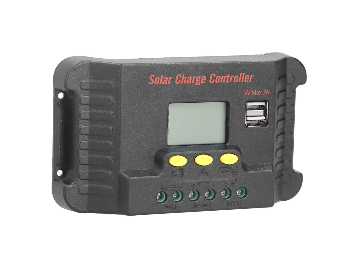 Laxiscreed Controlador Solar Com Display Lcd E Carregador Usb Para Telemóveis