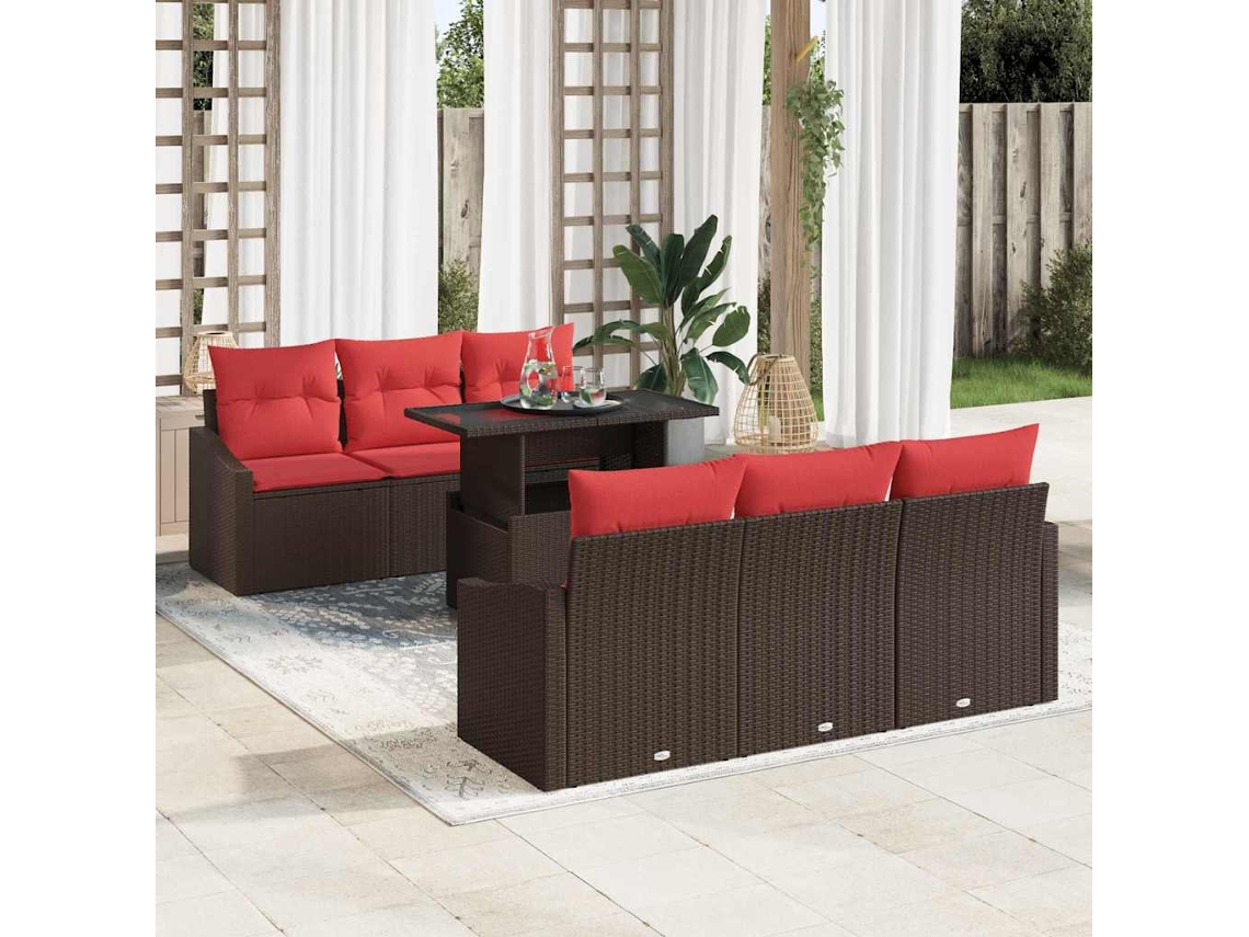 Vidaxl Conjunto De Sofá De Jardim 7 Unid. 6-número De Lugares