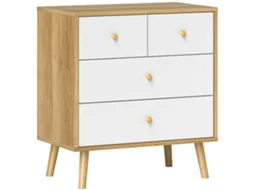 Cômoda com 4 Gavetas Madeira para Sala ou Quarto 60x35x65 Cm S/MARCA