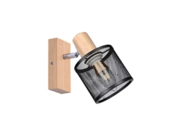 Plafon Led Foco de Teto 1 Lâmpadas Aspecto Madeira Preta E14 Regulável 350 Max 40W Moderno para Sala Quarto Cozinha. NETTLIFE