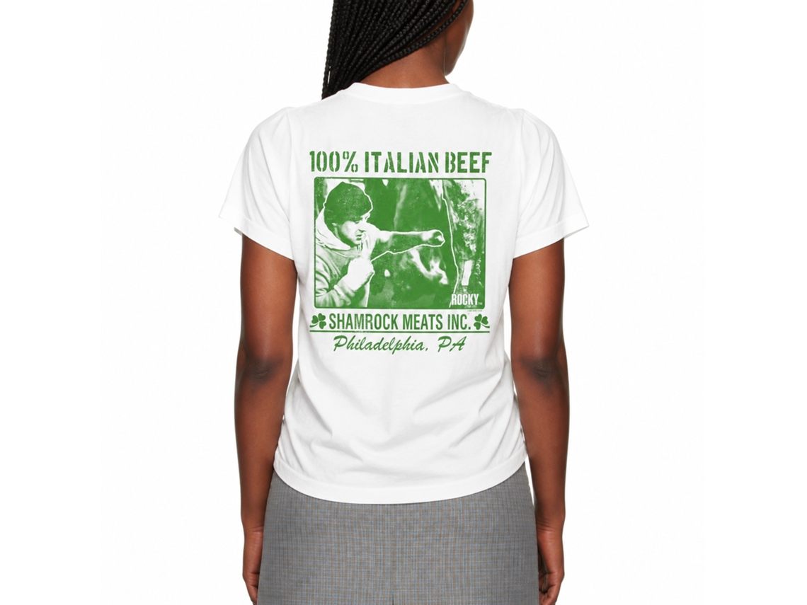 Rockinstone Rocky Movie Italian Beef White Adult T-shirt Size:xxl