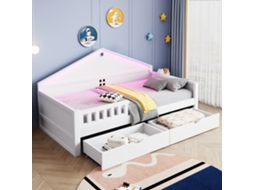 Cama Infantil 90x200 Com Led, Gavetas, Arrumação E Estrado Funcional