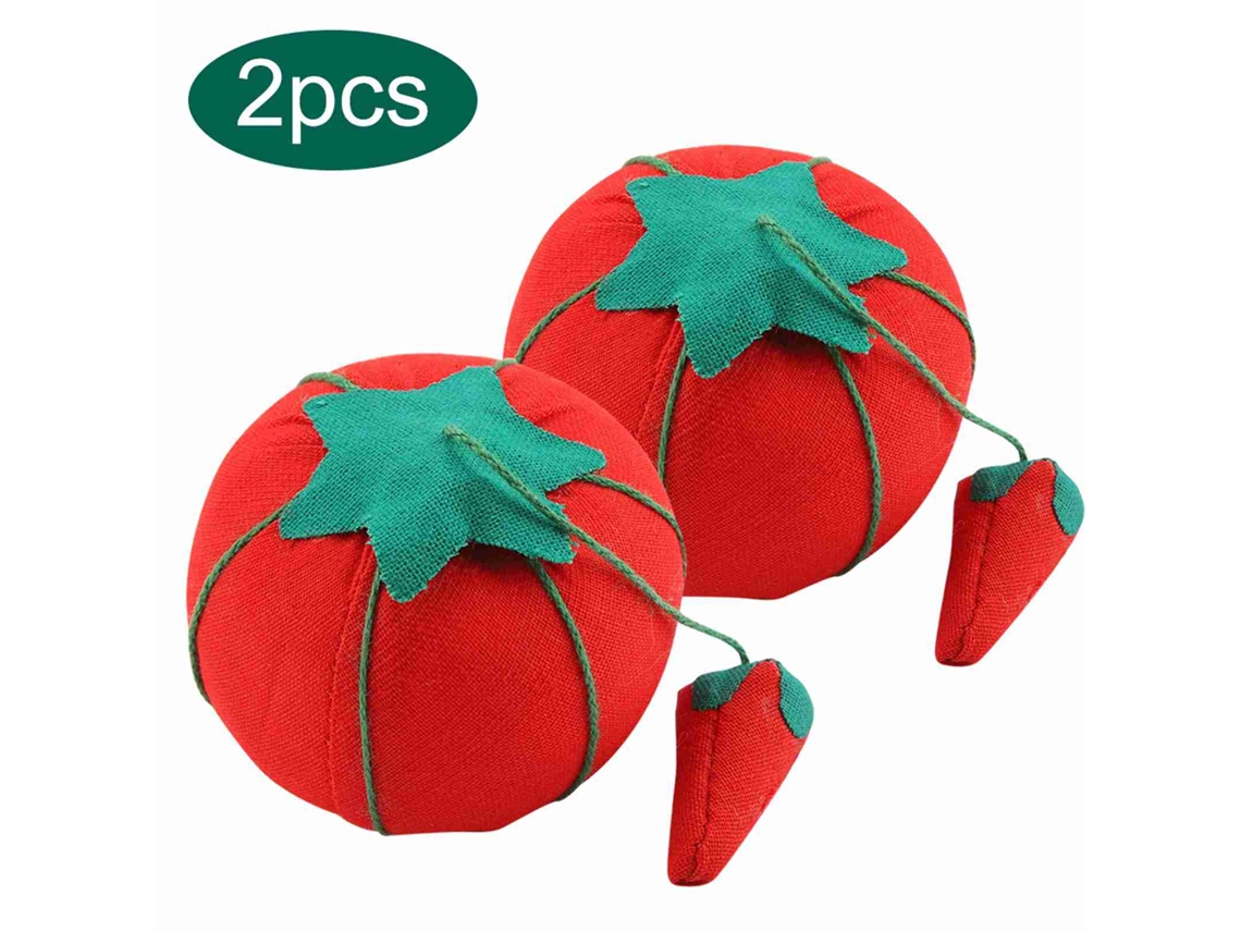 Conjunto de 2 Agarradores de Alfinetes em Forma de Tomate para Bordar e Costurar LAXISCREED