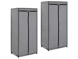 Vidaxl Roupeiros 2 Pcs 75x50x160 Cm Cinzento