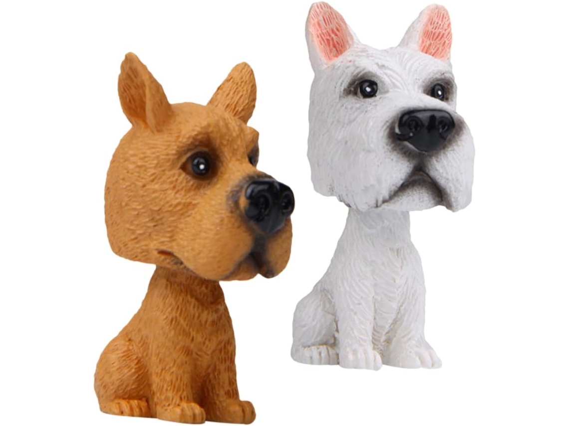 Estátua De Cachorro Com Cabeça Oscilante Em 2 Peças, Decoração Para Interior De Carro, Acessório Criativo, Foto