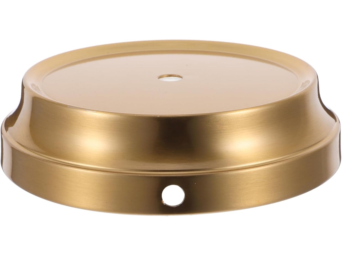 Base Redonda Para Luminária De Mesa Com Base Plana De 1 Cm Em Aço Revestido De Cobre, Suporte Estável.