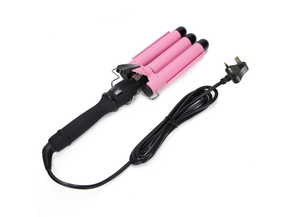 2026 plancha Rizadora de Cabelo Waver de Triplo Tubo Lcd 25mm/1pol Ferramenta de Penteado Elétrica Plugue Uk