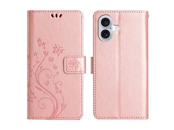Capa Para Iphone 17 Com Estampa Floral Em Tom Rosé.