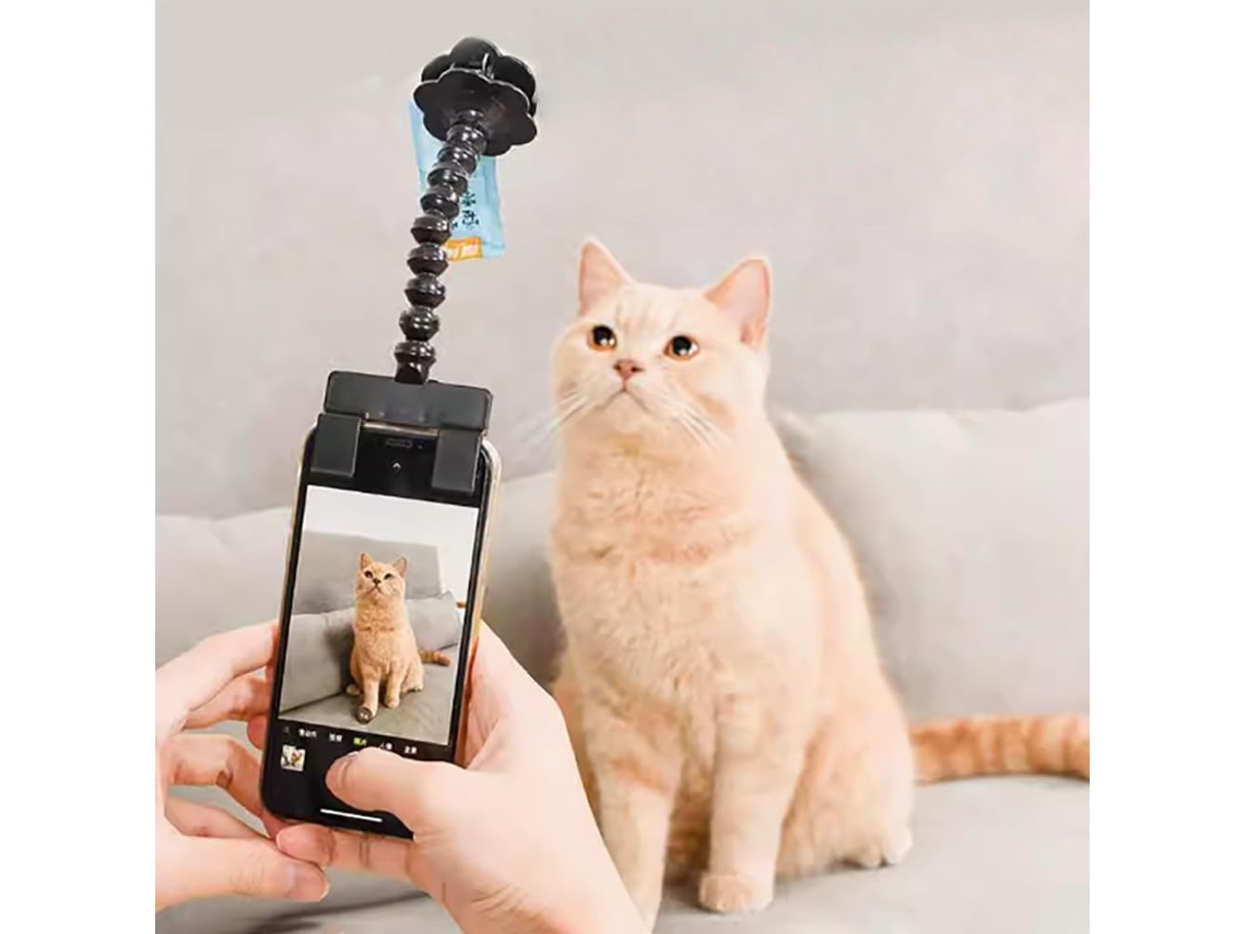 Clipe Para Selfies De Animais Estimação Celular, Suporte Ajustável Petiscos Fotos Cães E Gatos, Ferramenta Chamar A Atenção Do Seu Pet Duran